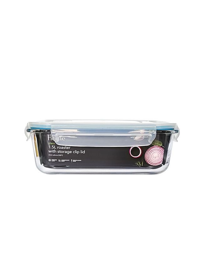 George Home Glass Roaster with clip lid 1.5L GOODS ASDA   