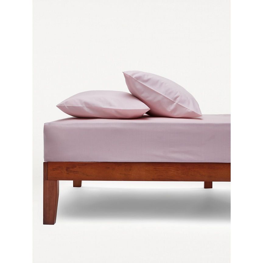 George Home Pink Plain Fitted Sheet - King