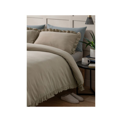 George Home ruffle edge embellished duvet set king (British brand)