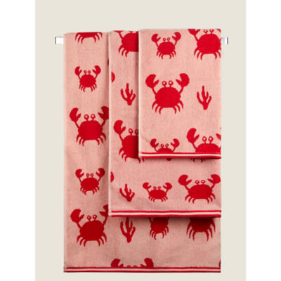 George Home large crab bath sheet pink 100% cotton (British brand)