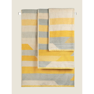 George Home grey yellow stripe bath sheet (British brand)