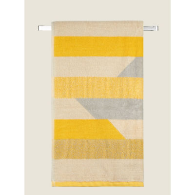 George Home grey yellow stripe bath sheet (British brand)