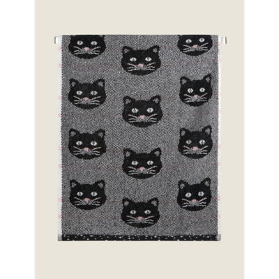 George Home black cat guest towel set of 2, UK version