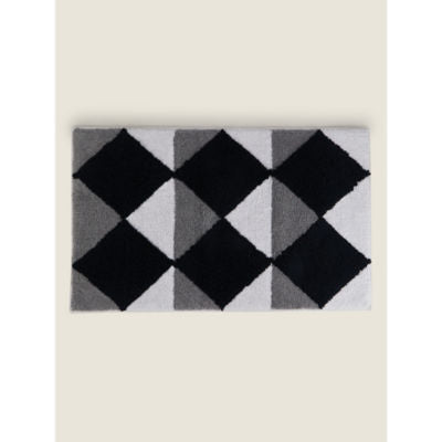 George Home bath mat monochrome diamond design (British brand)