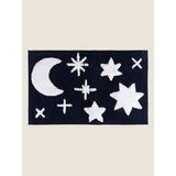 Navy Moon and Stars bath mat, UK version