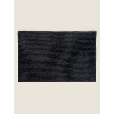 George Home dark grey chenille bath mat 50cm x 80cm, UK version