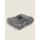 George Home grey ribbed faux fur throw 120x150cm, imported from the UK