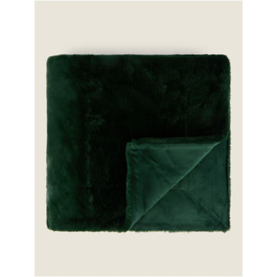 George Home plain faux fur throw 130x170cm (British brand)