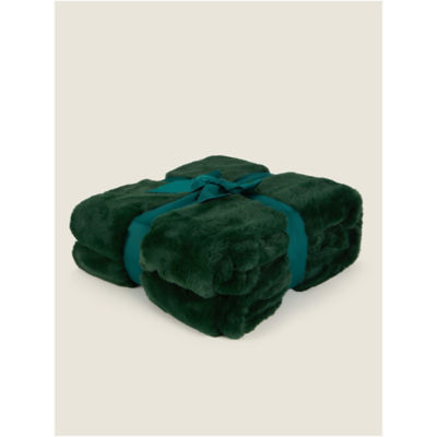George Home plain faux fur throw 130x170cm (British brand)