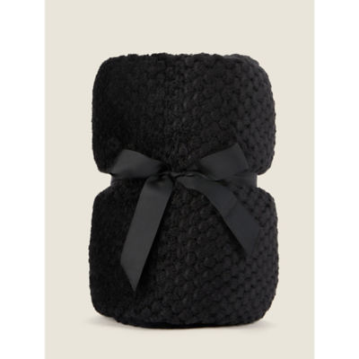 George Home black waffle throw 120 x 150cm, UK version