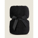 George Home black waffle throw 120 x 150cm, UK version