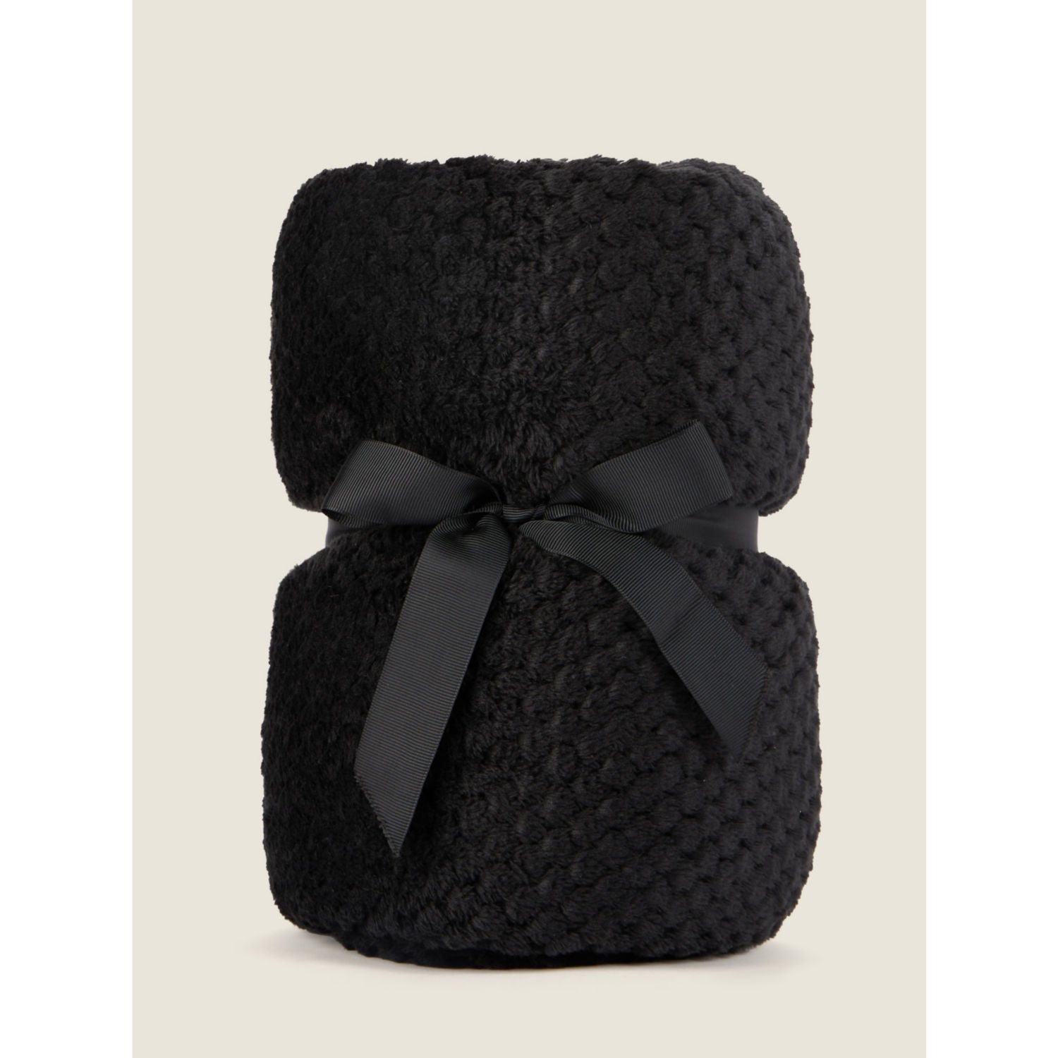 George Home black waffle throw 120 x 150cm, UK version