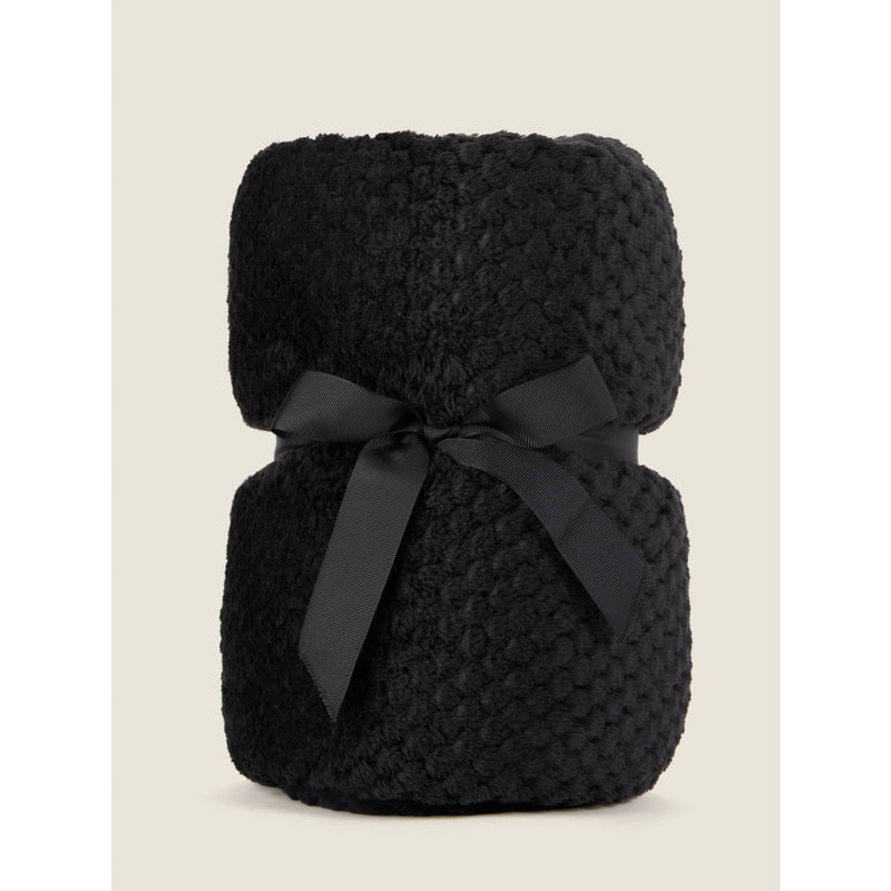 George Home black waffle throw 120 x 150cm, UK version
