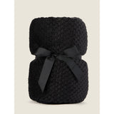 George Home black waffle throw 120 x 150cm, UK version