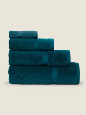 George Home cotton face cloth in shaded spruce, super soft, British brand