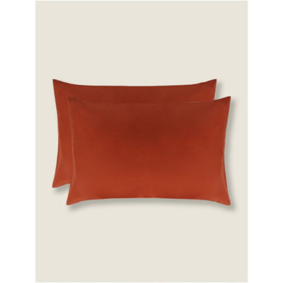 George Home burnt orange pillowcase pair - British product