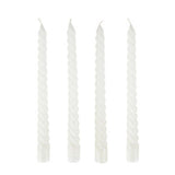 White twisted dinner candles 4 pack (British brand)