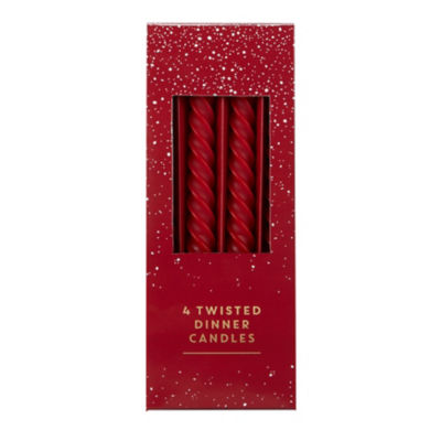 Red twisted dinner candles 4-pack, UK version