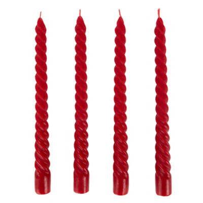 Red twisted dinner candles 4-pack, UK version