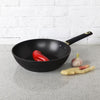 George Home Black Barbican Wok 28cm non-stick pan, UK version