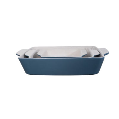 ASDA George Home Blau & Weiß Reine Bräter-Set aus 3 Steingut-Brätern - Online bei McGrocer kaufen