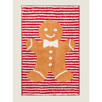 ASDA George Home Red Christmas Gingerbread Bath Mat 50 x 80cm- Buy online at McGrocer