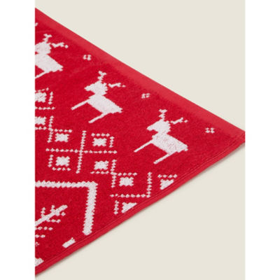 George Home Fairisle Christmas guest towel red and white - British product