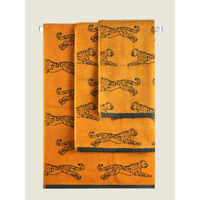 George Home ochre cheetah bath sheet 100x150cm (British brand)