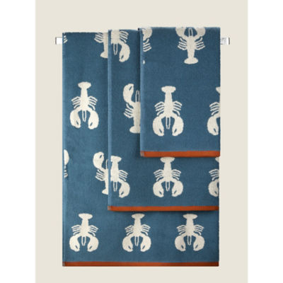 George Home blue lobster bath sheet, imported from the UK