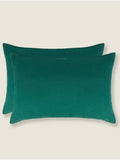 George Home green brushed cotton pillowcase pair 48 x 74cm, UK version