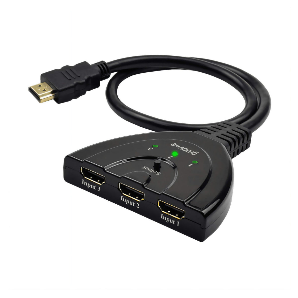 Groov-e 3-Port 4K HDMI Switch, imported from the UK