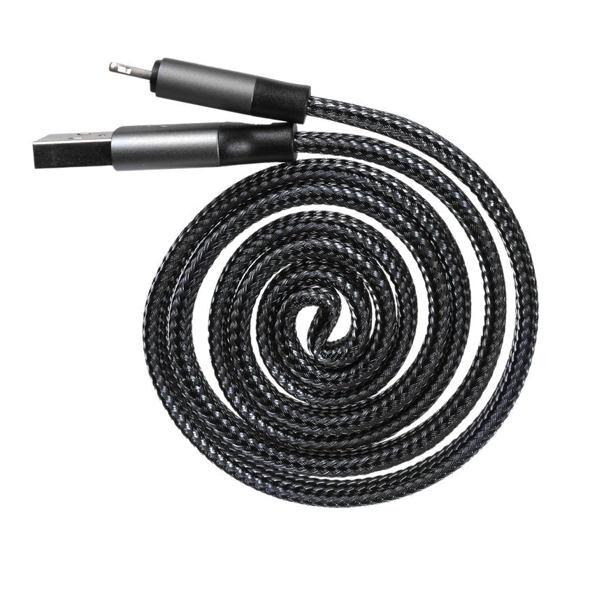 Mixx Self-Coil Lightning Travel Cable -  Space Grey 1m