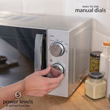 Russell Hobbs RHMM719S Compact, Manual Microwave 17L, Silver