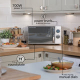 Russell Hobbs RHMM719S Compact, Manual Microwave 17L, Silver
