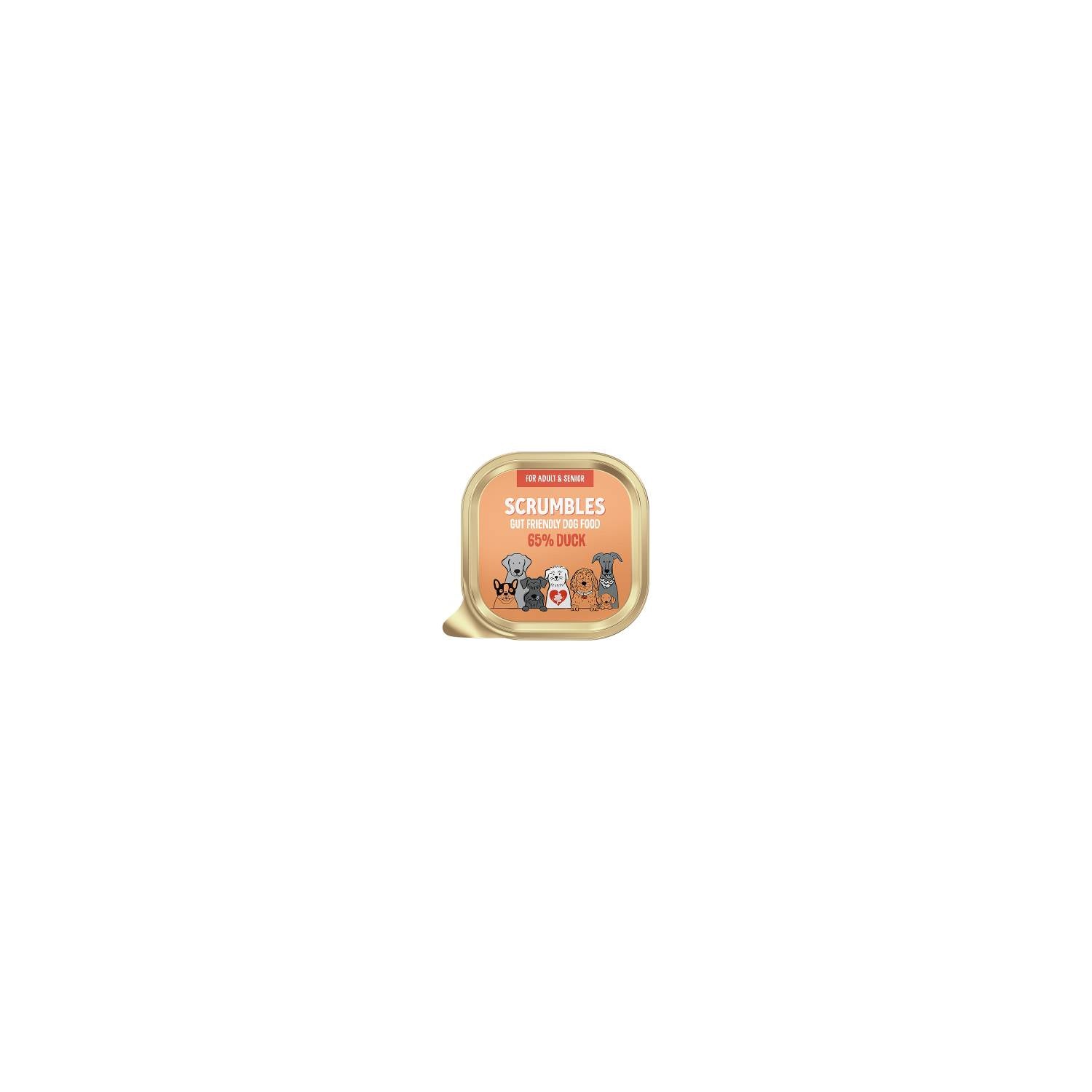 Scrumbles duck dog food 150g, imported from the UK