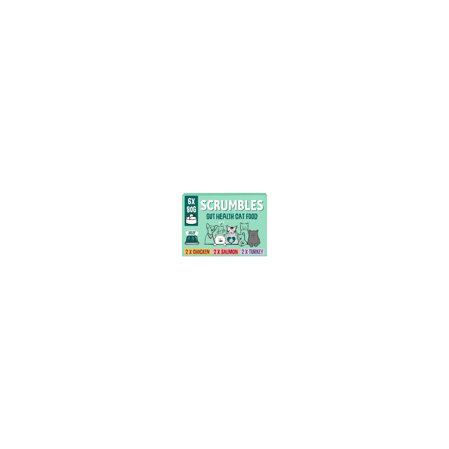 Scrumbles gut friendly cat food jelly 6x85g (British brand)