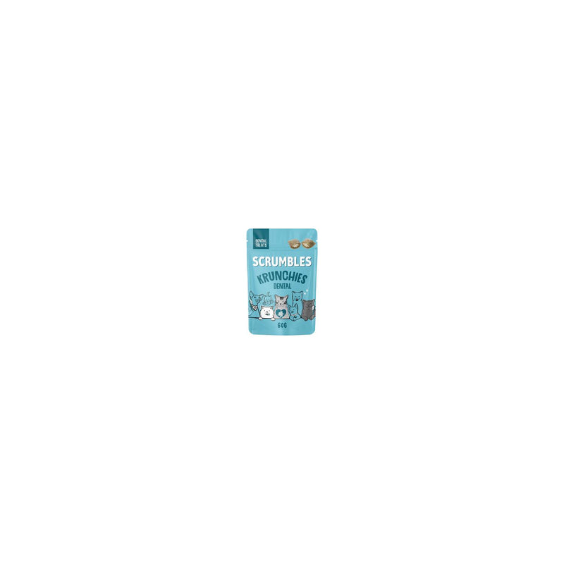 Scrumbles Krunchies dental cat treats 60g, imported from the UK