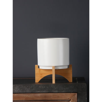 George Home white planter on stand, imported from the UK