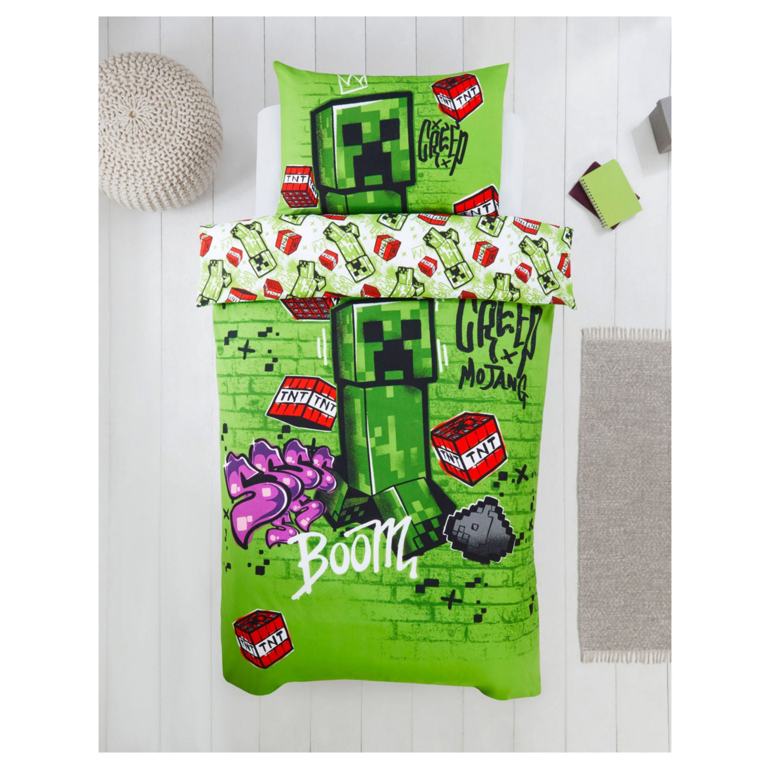 Minecraft double duvet set Creeper design (British brand)