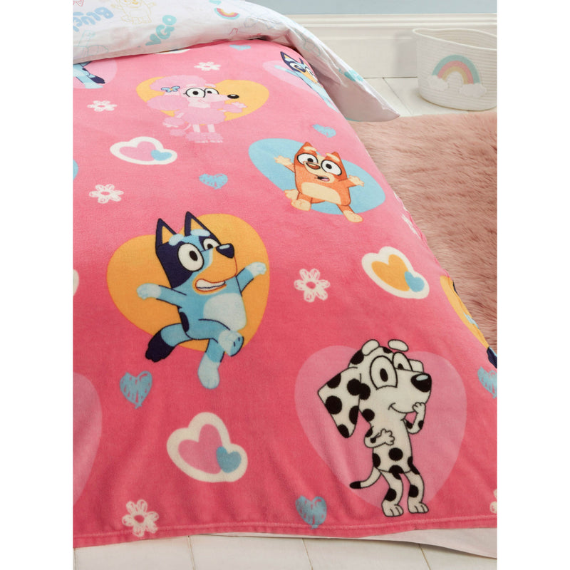 Bluey fleece blanket hearts 100x150cm (British brand)