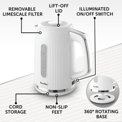 Breville Bold Kettle white 1.7L (British brand)