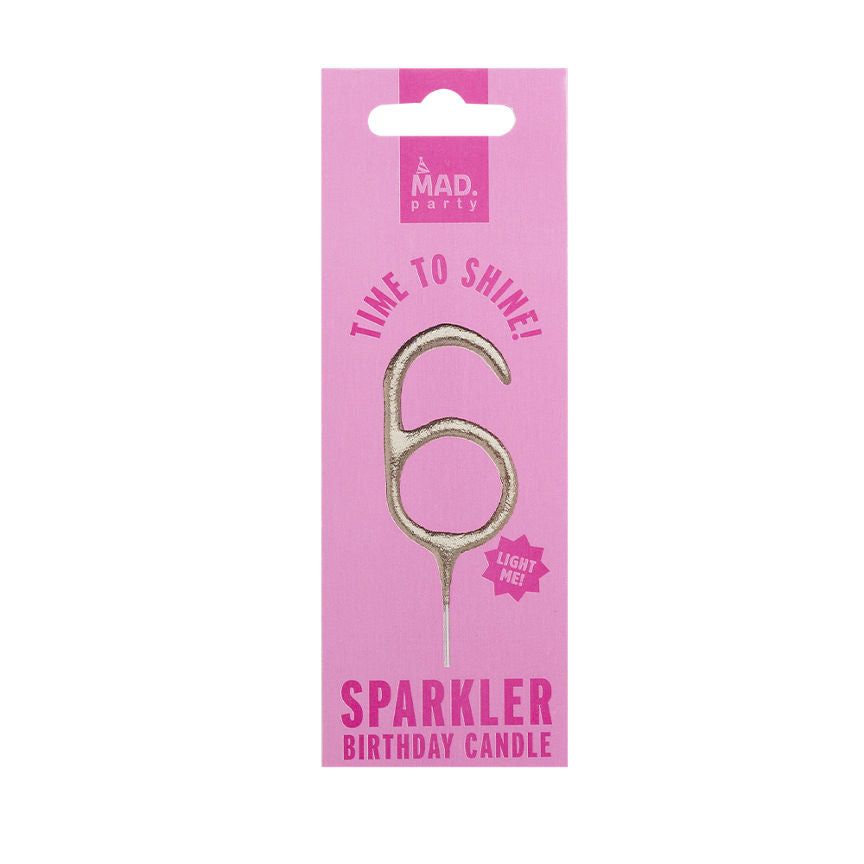 MAD Party Silver Number Sparklers 6