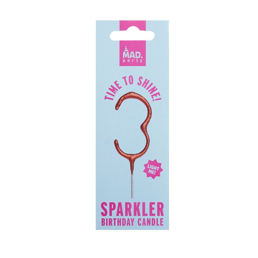 MAD Party Rose Gold Number Sparklers 3