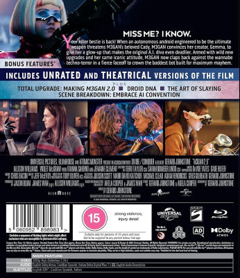 M3GAN 2.0 horror movie DVD with bonus content - British product