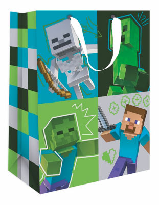 Minecraft large gift bag 33cm x 26cm, imported from the UK