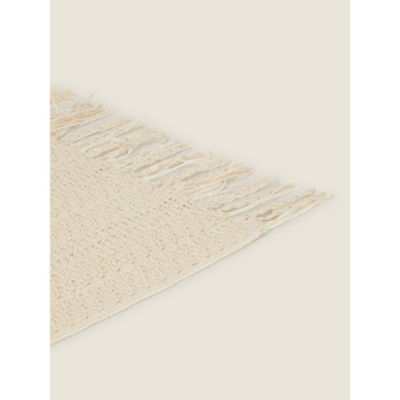 George Home natural diamond crochet throw 120x150cm - British product