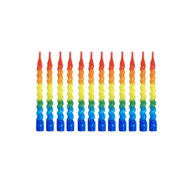 George Home rainbow twist birthday candles 12pk, UK version