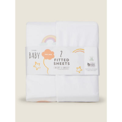 George Home rainbow cot bed sheet set 70x140cm, imported from the UK