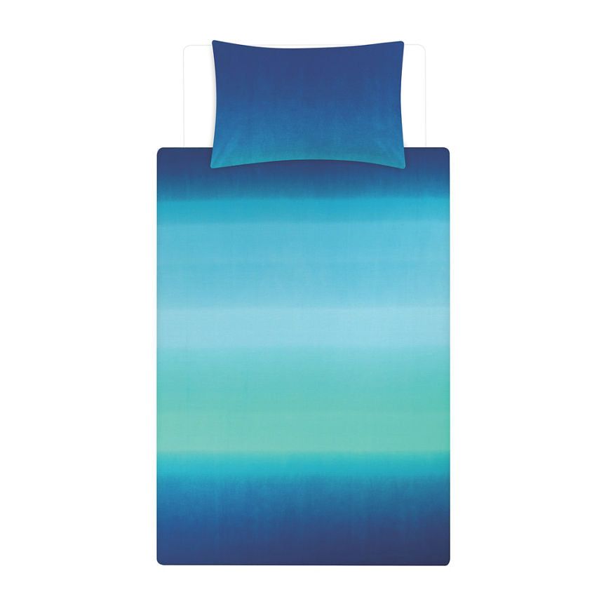 George Home Blue Ombre Reversible Single Duvet Set