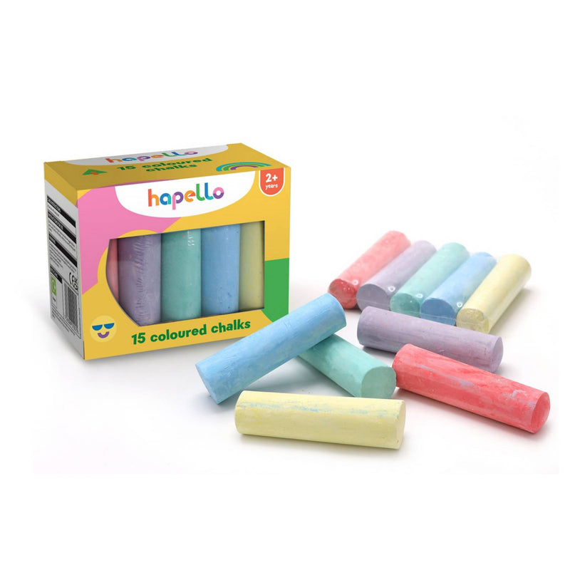 Hapello 15 coloured chalk set, imported from the UK